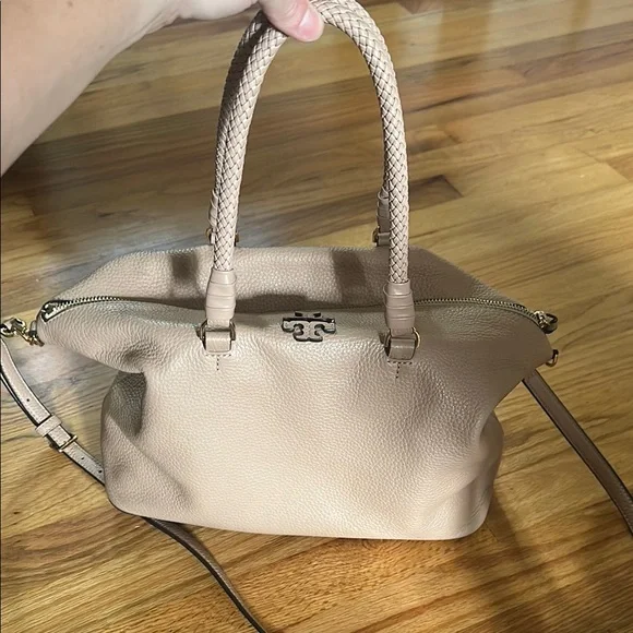 Tory Burch Tan/pink Shoulder Bag with Gold Hardware